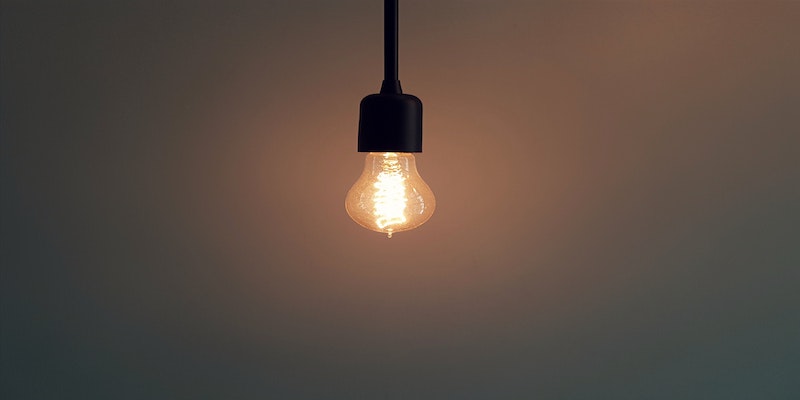 lightbulb hanging from ceiling