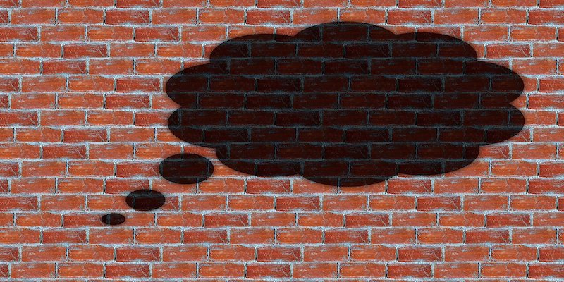 thought bubble on brick background